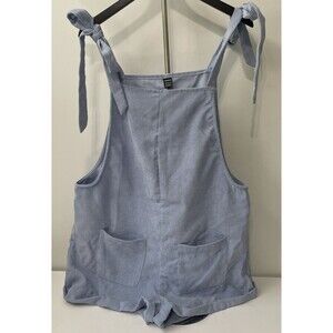SHEIN Blue Quarterly Overall Shorts Size 12